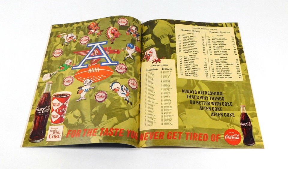 1966 Denver Broncos at Houston Oilers AFL Football Program 9-3-66 | eBay