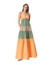 Abito lungo a balze bicolore Twinset