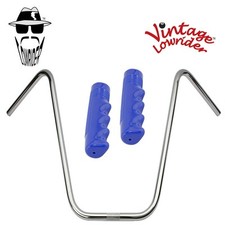 Original Lowrider 19" 22.2 Ape Handlebar Chrome 120mm Grips Solid/Blue