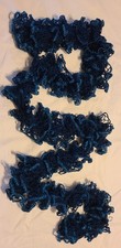 Handmade Crochet Blue Metallic Scarf