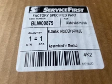 TRANE 3 Phase Draft Inducer Assembly, BLW00879