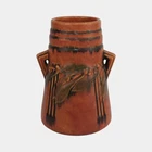 Roseville Laurel Red 1934 Vintage Art Deco Pottery Ceramic Vase 671-7