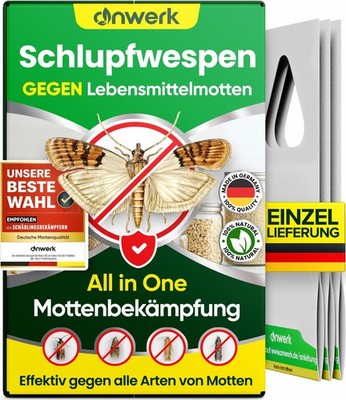 anwerk  Schlupfwespen gegen Lebensmittelmotten 1 bis 25 Karten x 1 Lieferungen