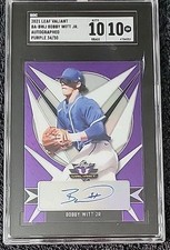 2021 Leaf Valiant Bobby Witt Jr. #BA-BWJ Purple Auto Rc 34/50 SGC 10/10