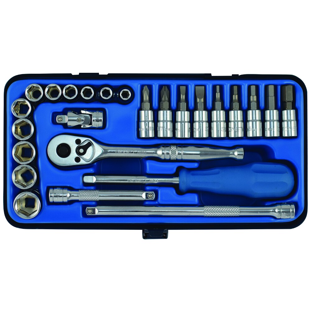 1/4"" Drive Socket & Bit Set 25pc with Ratchet Extensions & Spinner Signet S11892