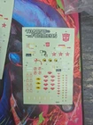 Transformers G1 Omega Supreme Sticker Sheet Unused Vintage Missing Only 1