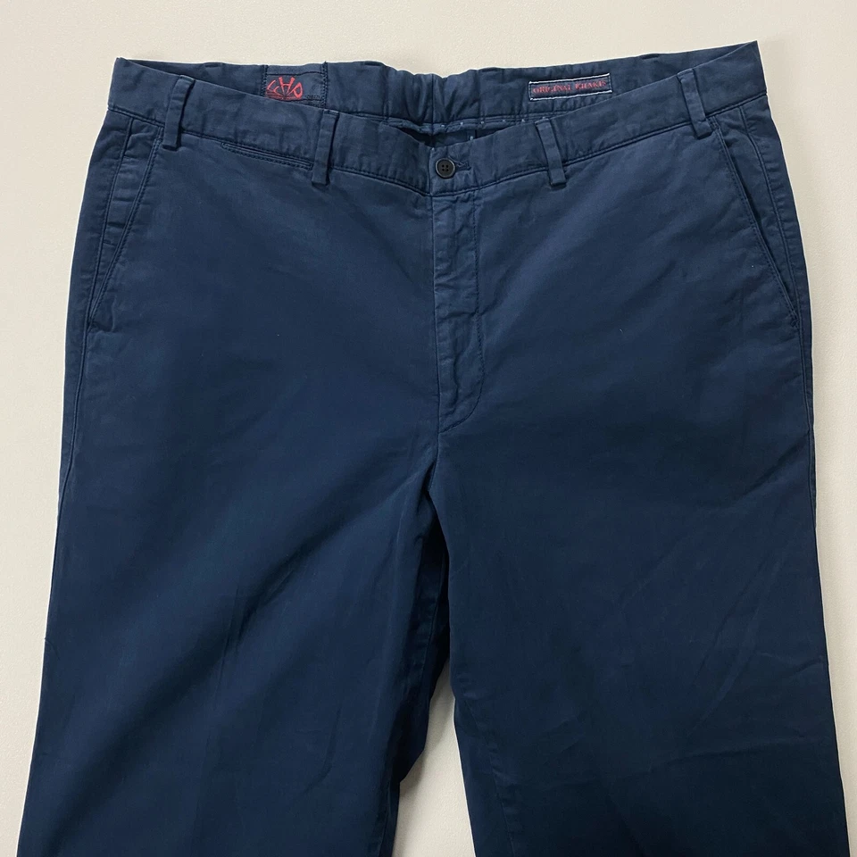 Pantalones de vestir Hiltl Ultimate para hombre 38x28 azul frente plano caqui chino ZE500 Foto 3 de 4