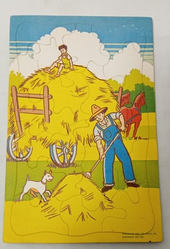 4 New Vintage 1952 Childrens Jigsaw Puzzles Kids USA Map Farm Native American - Picture 6 of 10