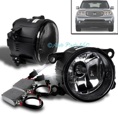 FOR 12-15 HONDA PILOT BUMPER DRIVING FOG LIGHTS LAMPS CHROME W/50W 6K HID+BEZEL