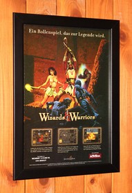 2000 Wizards & Warriors NES PC Mini Raro Foglio Pubblicitario Incorniciato Poster Ad Framed