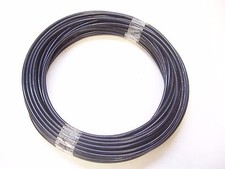 BLACK Vinyl Coated Wire Rope Cable, 3/16" - 1/4", 7x19, 50 ft Coil