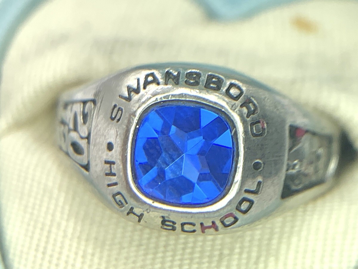 ヴィンテージ JOSTENS系 シルバーカラー クラスリング 2005年 ブルー Jostens 2012 Class Silver Ring Simulated Blue Spinel Swansboro