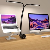 iZELL 154LED Desk Lamp Clamp with Adapter, 3 Color& 10 Brightness LED Desk Light