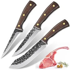 3Pcs Butcher Knife Boning Knives Set  High Carbon Steel Cleaver Slaughter Knife