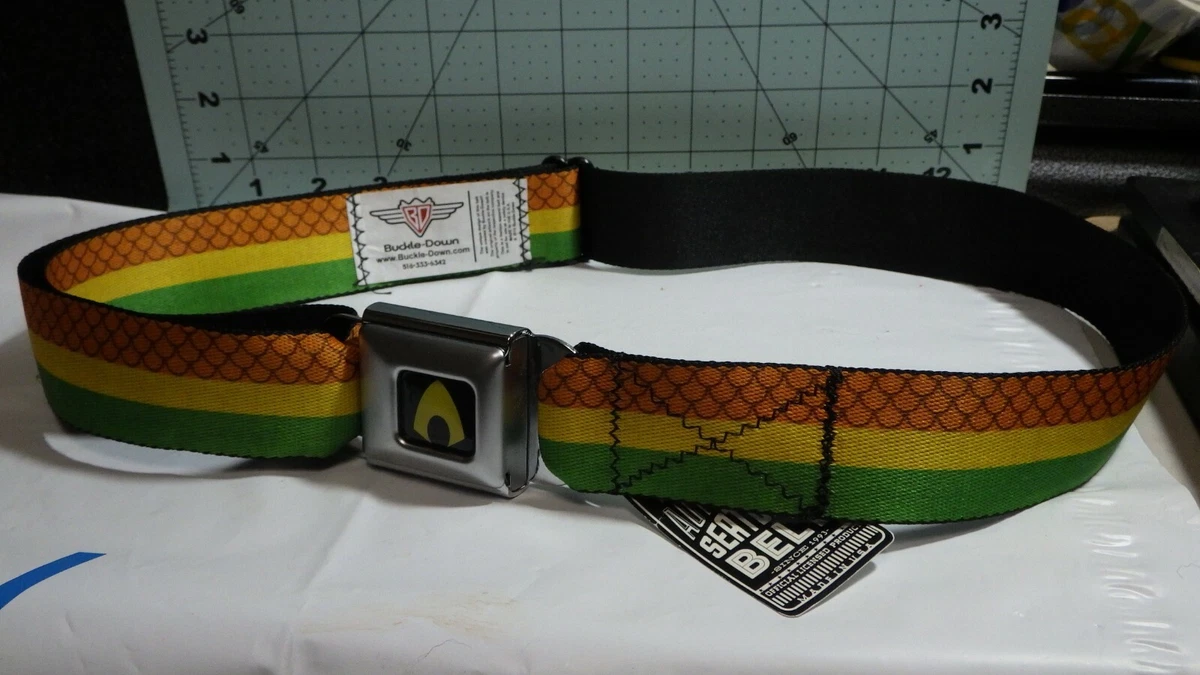 authentic buckle down seatbelt Aquaman belt 2015 made USA sbb waq004 sz 28 44
