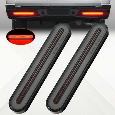 9'' Smoked Oval LED Dynamic Turn Signal Tail Brake Light Bar Truck Trailer E8 2x
