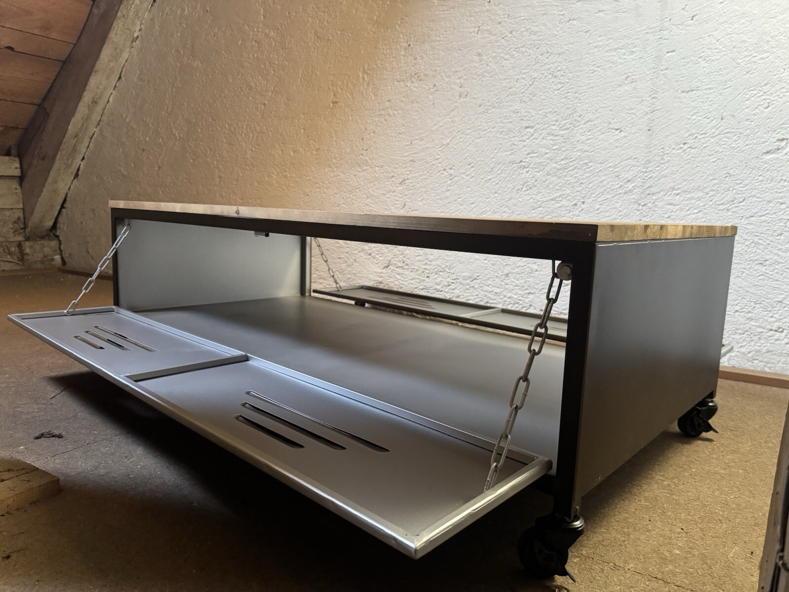 TV-Lowboard Aus Metall Holzdesign - Maisons du monde-Table Basse Wayne