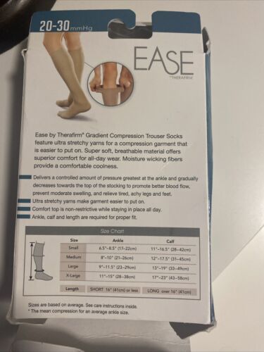 Therafirm Ease Ginocchiere Opache per Uomo 20-30mmHg (Cachi) X-Large Lunghe - Foto 2 di 4