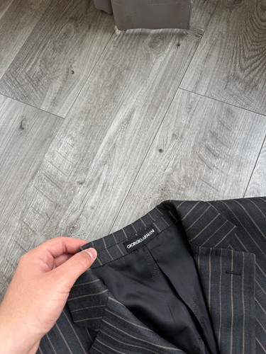 Traje de lana raro vintage a rayas para hombre Giorgio Armani Talla: 50 - Imagen 5 de 18