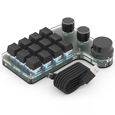 Custom Knob Keyboard Office Mini Quick Mechanical Hot Swap Keypad LED RGB Light