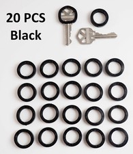 20x PCS Black - Key ID Caps Rubber Identifier Tags Cover Keys Coding Ring Marker