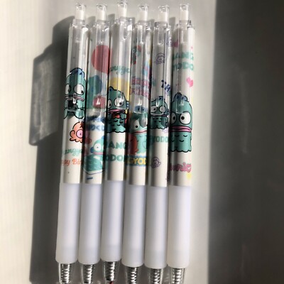 Sanrio Hangyodon Gel Pen Set of 6 Black Ink 0.5mm