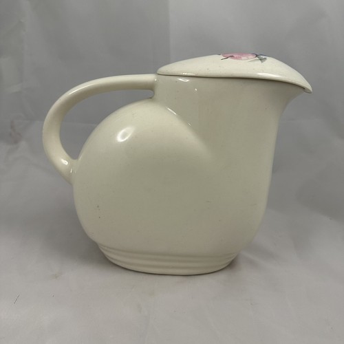 Vintage Knowles Utility Ware White Milk Pitcher with Fruit Pattern and Lid - Picture 3 of 8