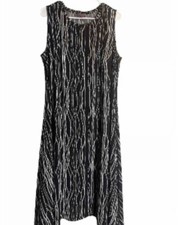 Vince Camuto Womens Black White Swing Sleeveless Dress Size PL