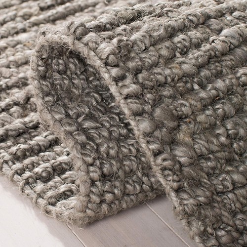 Natural Fiber Collection - Light Grey Jute Runner Rug, 2'6" x 18" for Any Room - Picture 8 of 9