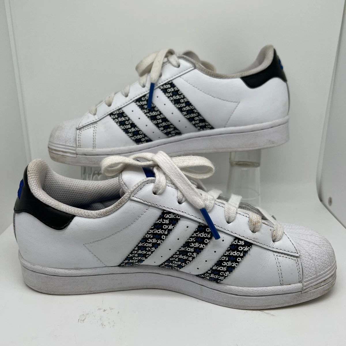 Adidas Womens Superstar La Marque Aux 3 Bandes Trainers White Black Sz 6 1/2