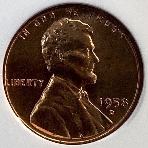 1958-D Lincoln Wheat GEM BU 1c ~ NGC MS66 Rd (408EX) - Picture 2 of 3