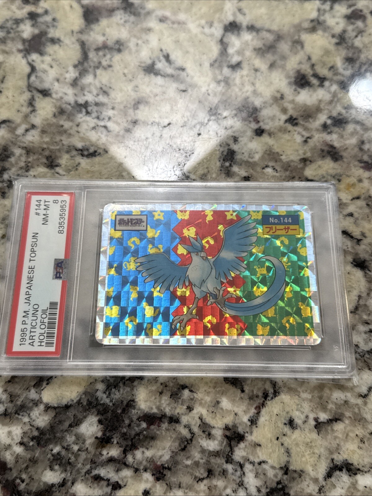 Pokemon Card Articuno No. 144 Topsun Holo Prism 1995 PSA 8 NM-MT