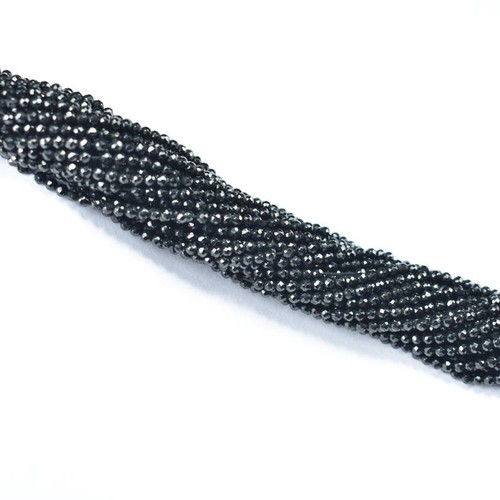 2-3 mm AAA ++ Natürlicher Schwarzer Spinell Facettiert Rund Edelstein Lose Perlen 12,5 Zoll Strang - Bild 10 von 12