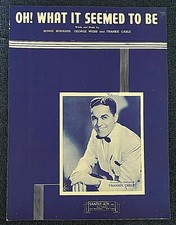 Vintage 1945 Oh What It Seemed To Be Sheet Music-Featured Frankie Carle