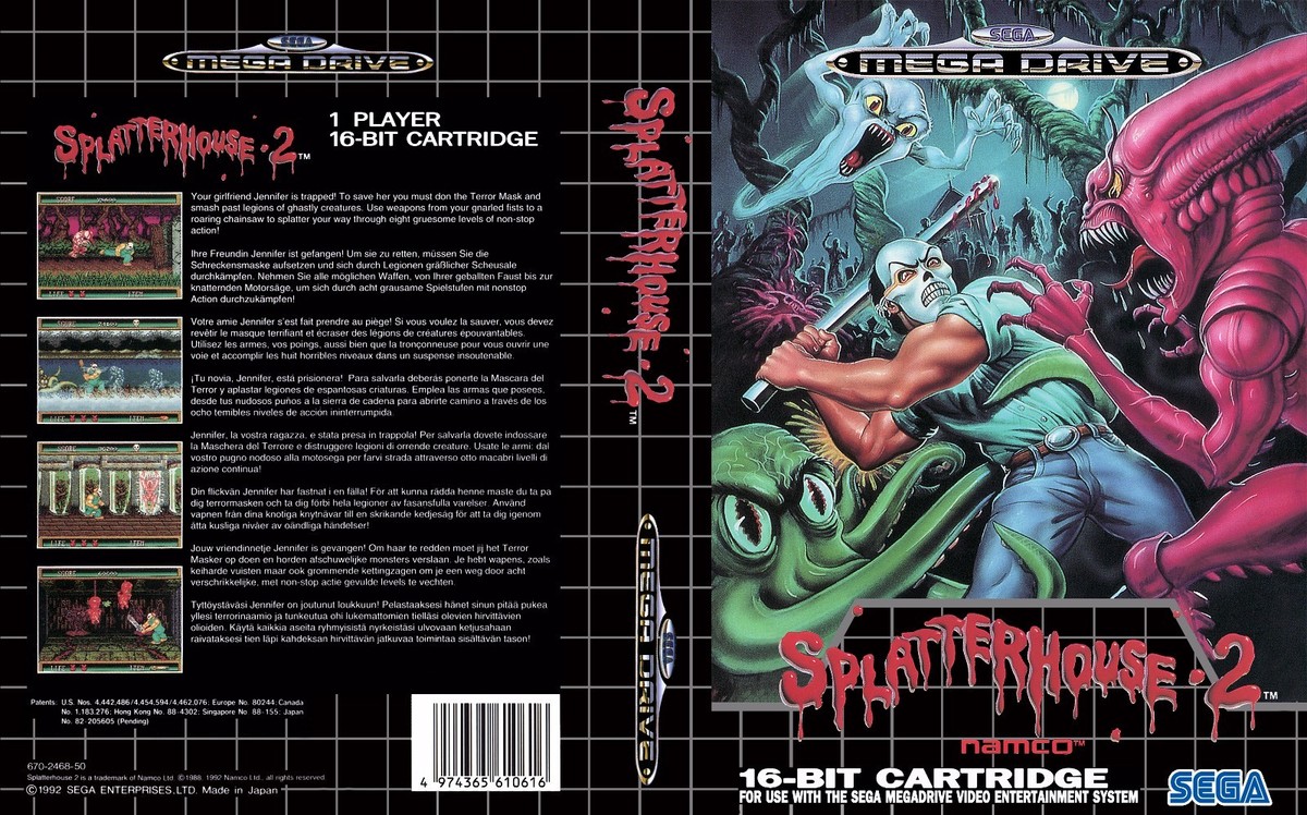 Splatterhouse 2 Genesis Box Art Case Insert Cover Only | eBay