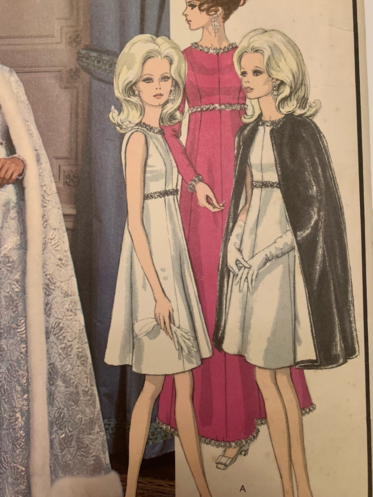 Abito vintage Vogue Yves Saint Laurent modello cucito taglia 12 mantello non tagliato