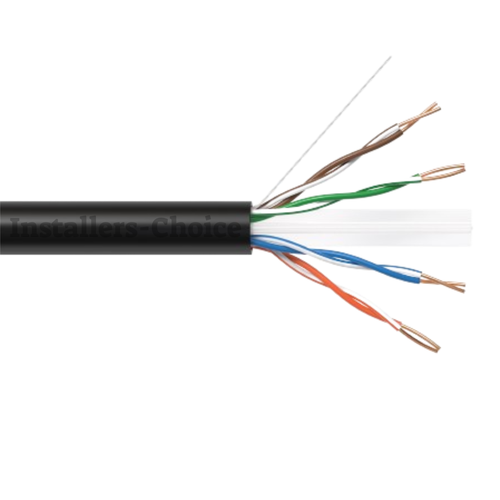Cable Ethernet Plenum Cat6 1000 pies 23 AWG sólido CCA negro alta velocidad clasificación UTP CMP - Imagen 5 de 8