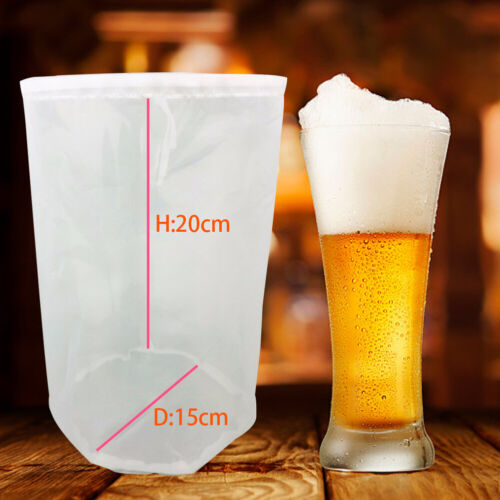 Beer Filter Bag Brew Strainer Mesh Drawstring Wine Making Straining Bag Reusable