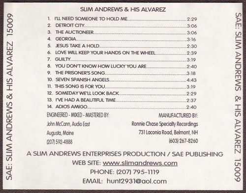 Slim Andrews & His Alvarez (Guitar) CD - Maine Country - Picture 2 of 2