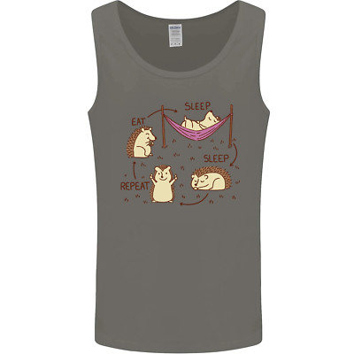 Lustiges Igel essen schlafen wiederholen Liebhaber Herren Trägershirt Tanktop