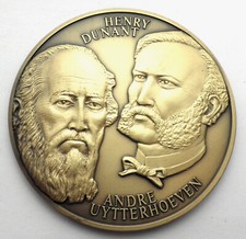 BELGIAN RED CROSS HENRY DUNANT & ANDRE UYTTERHOEVEN Award Medal 70mm 121g. BB8
