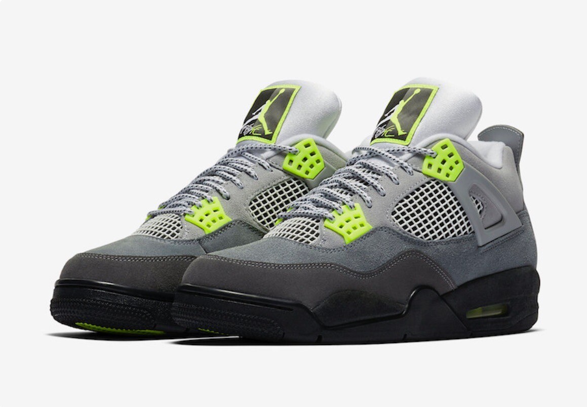 Sz 10- Brand New Air Jordan 4 Retro SE Neon 95 CT5342-007 Damaged