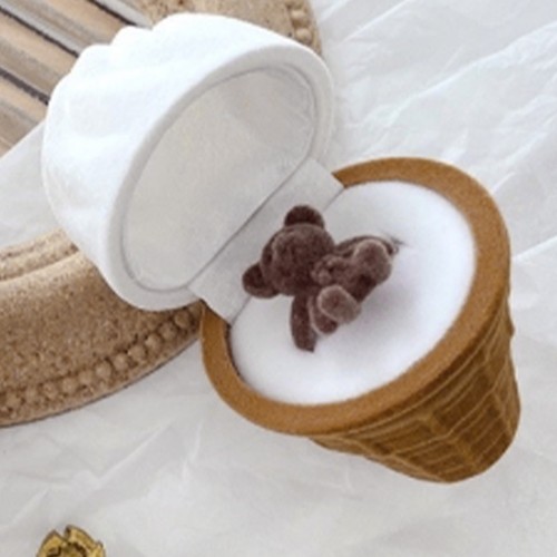 Ice Cream Shape Ring Box Lovely Large Capacity Storage Ice Cream Earring Case - Picture 13 of 16