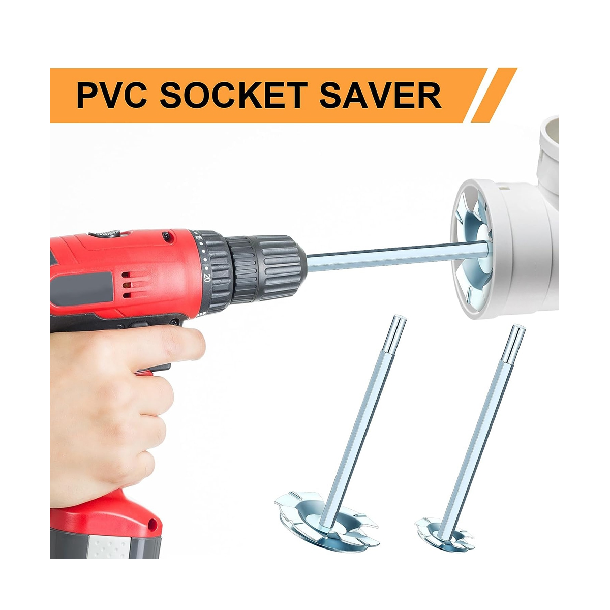 2Pcs PVC Plumbing Reamer Socket Saver, 1.5In, 2in Bits PVC Pipe Tool