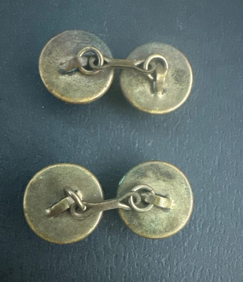 Vintage Round Dome Multi Colored Murano Style Brass Buttons - Image 2 of 4