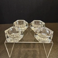 VTG Hexagon Crystal Starburst Open Salt Cellars for individual servings. (#774)