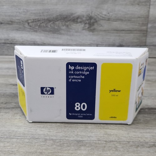 Genuine HP 80 Yellow 350ml Ink Cartridge C4848A DesignJet 1055cm 1000 1050C - 第 1/3 張圖片