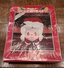 Vintage WonderArt Christmas Craft Kit Mrs Claus K136 Aunt Lydia's Yarn Sealed