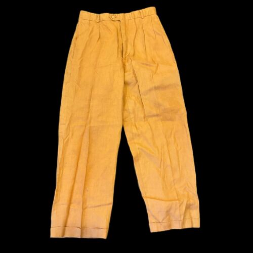 Syllables size 32 Orange 100% Linen Golf Preppy Lightweight Trousers