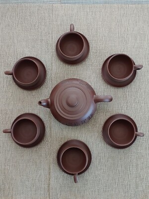 RITAO CHAN　点銅款　茶壷　茶心壷　重さ約269g　V　R5109 顾俊峰宜兴紫砂壶礼盒Group Chinese Yixing Purple Clay Zisha Pottery
